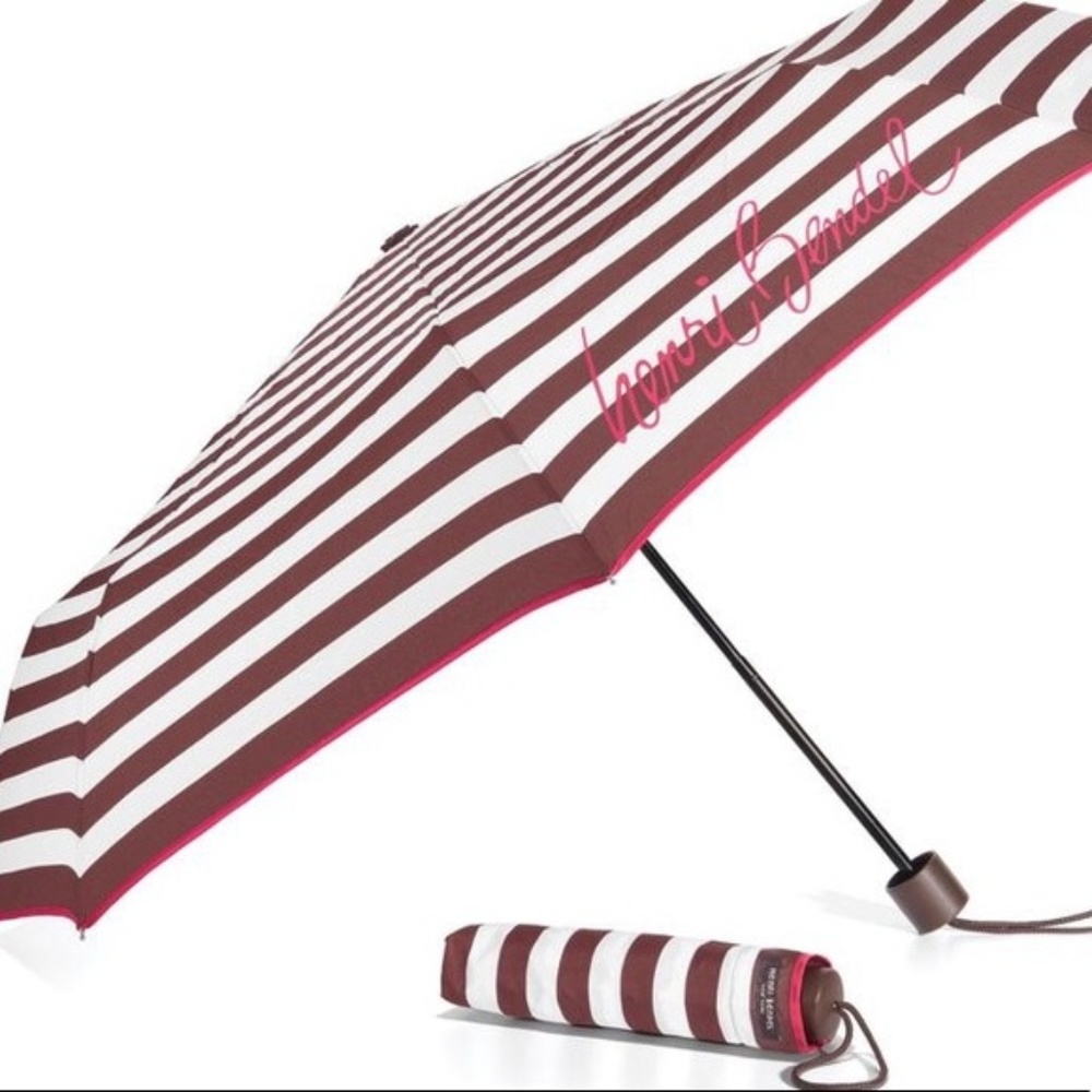 Henri Bendel Centennial Striped Travel Umbrella NWT Unused